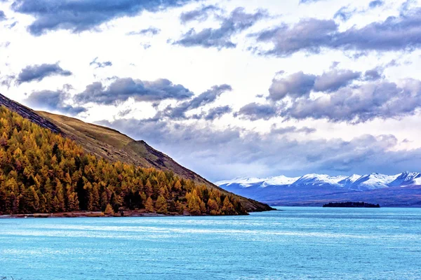 Colorido Lago Tekapo Outono South Island Nova Zelândia — Fotografia de Stock