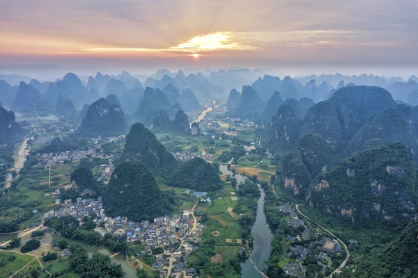 Den Vackra Yulong River Yangshuo County Guilin Guangxi Kina — Stockfoto