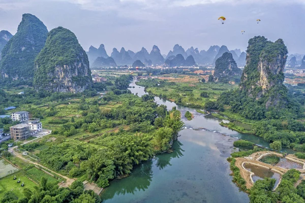 Den Vackra Yulong River Yangshuo County Guilin Guangxi Kina — Stockfoto