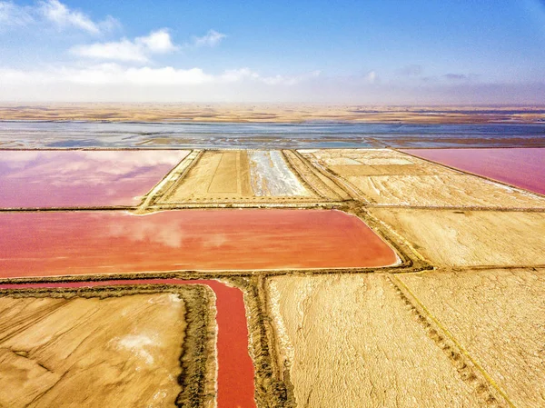 Pink Salt Filed Walvis Bay Namibia Royalty Free Stock Photos