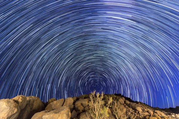 The star trails in Sossusvlei, Namibia.