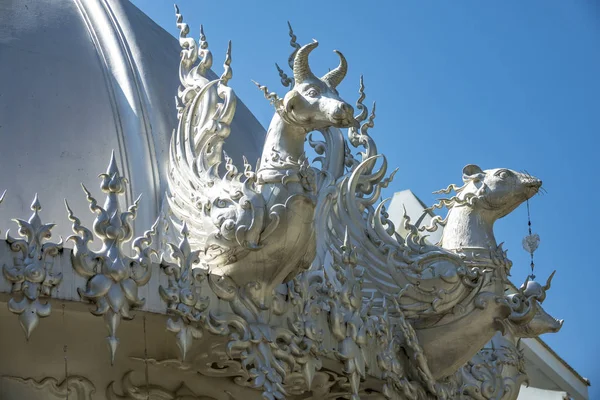 Eaves Wat Rong Khun White Temple Chiang Mai Thailand — Stock Photo, Image