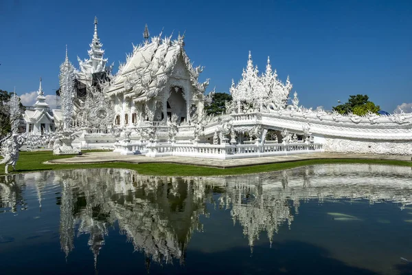 Wat Rong Khun Witte Tempel Van Chiang Mai Thailand — Stockfoto