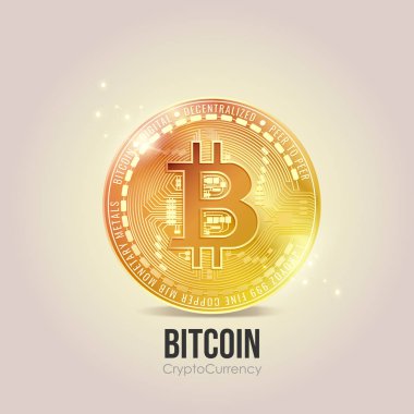 Altın bitcoin vektör illustation