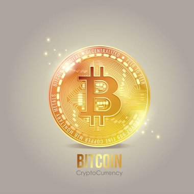 Altın bitcoin vektör illustation