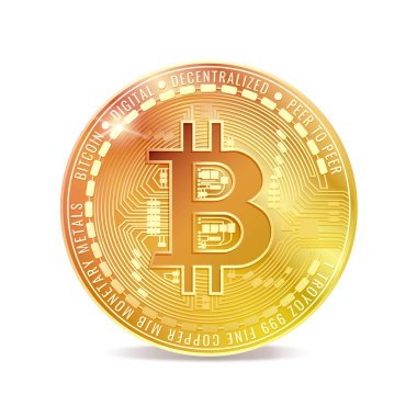 Altın bitcoin vektör illustation