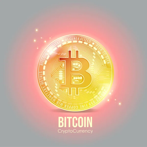 Altın bitcoin vektör illustation