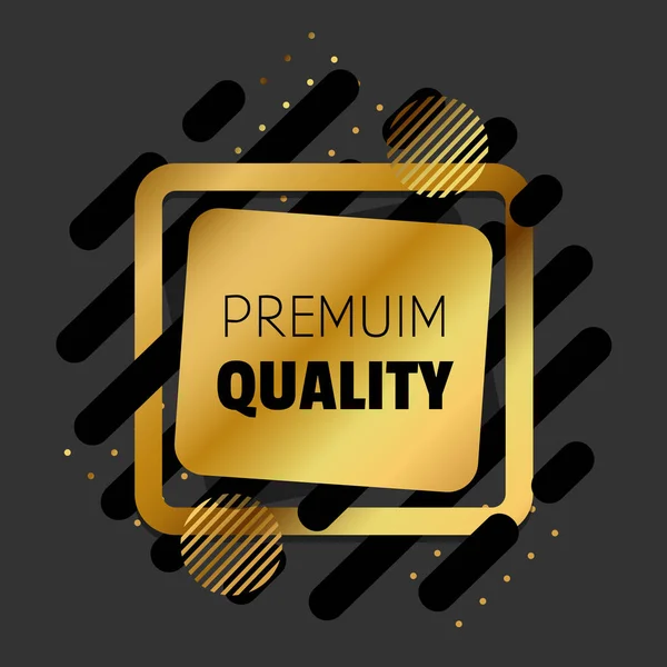 Banner Garantía Calidad Premium Fondo Dorado Negro — Vector de stock