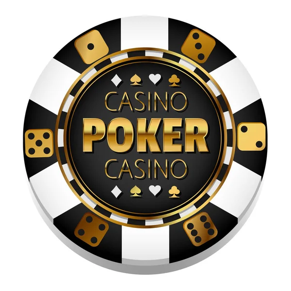 Modelo Logotipo Casino Com Chip Isolado Fundo Branco Ilustração Vetorial —  Vetores de Stock