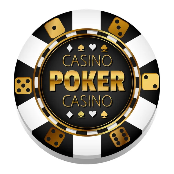 Casino Logo şablonu ile beyaz arka plan üzerinde vektör illüstrasyon izole küçük parça,