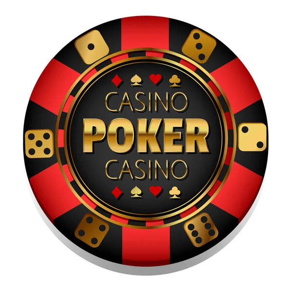 Plantilla Logotipo Casino Con Chip Aislado Sobre Fondo Blanco Ilustración — Vector de stock