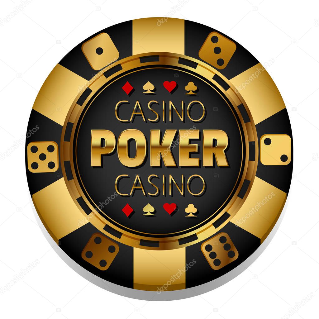 Casino logotype template with chip, vector illustration