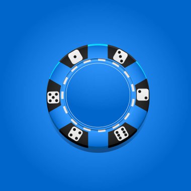 poker casino Logo şablonu ile mavi arka plan, vektör çizim üzerinde küçük parça