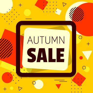 parlak sarı zemin üzerine sonbahar satışı büyük başlığı