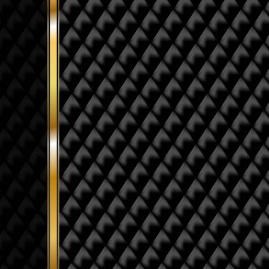 Siyah ve gri Kareli desen ile altın şerit.