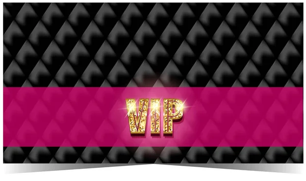 Banner Vip Con Cinta Rosa Patrón Cuadros Negro Gris — Archivo Imágenes Vectoriales