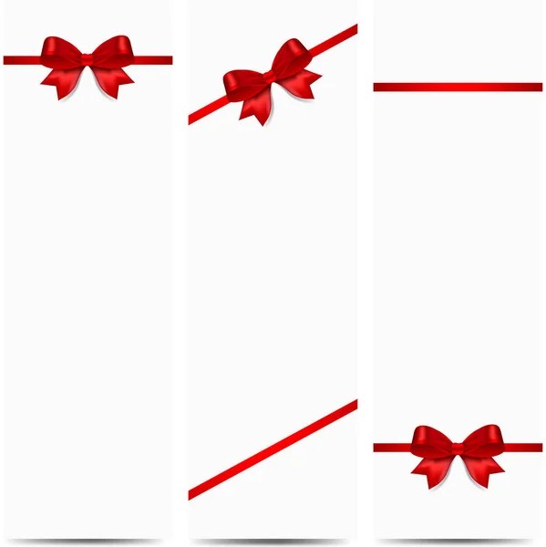 节日背景与红色丝带和弓 — 图库矢量图片