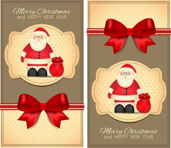 Santa Claus Banner Winter Holidays — Stock Vector