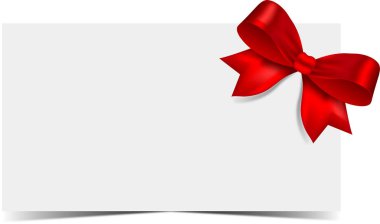 Beyaz arkaplanda yay izole kırmızı kurdele