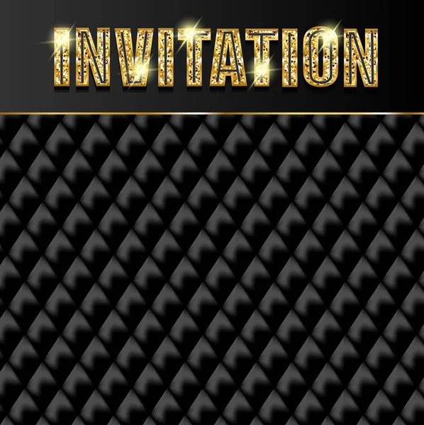 Invitation Golden Glitter Lettering Members Only — Stock Vector
