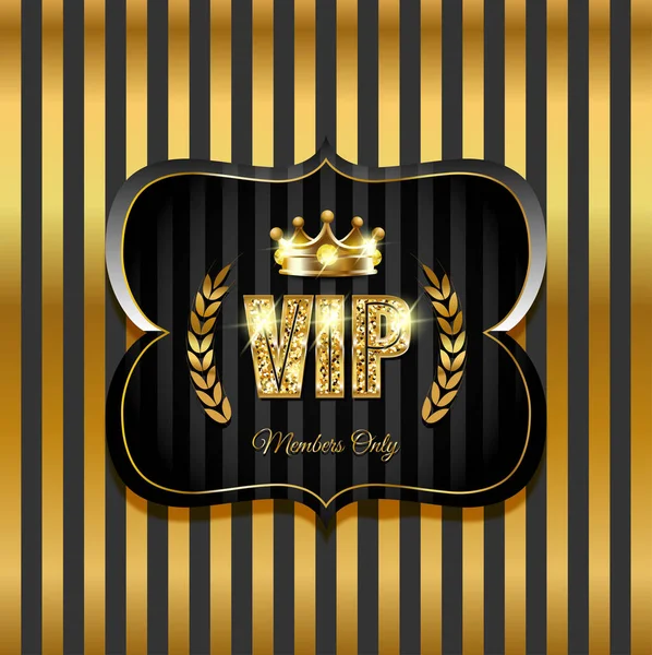 Letras Vip Golden Glitter Apenas Membros — Vetor de Stock