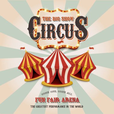 Sirk afiş lambalar ile