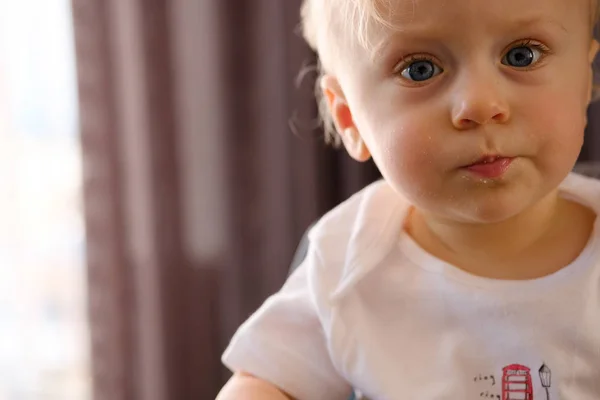 Portrait Baby Home Emotions Child — Stock Photo, Image