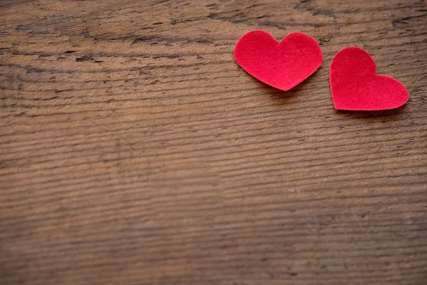 Corazón Rojo Una Tabla Madera Azul Copiar Espacio —  Fotos de Stock