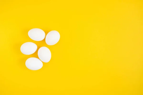 White Eggs Yellow Background — Stock Photo, Image