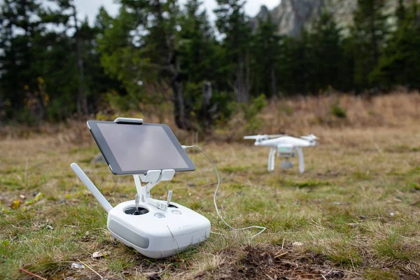 Quadcopter Drone Utomhus Himlen — Stockfoto