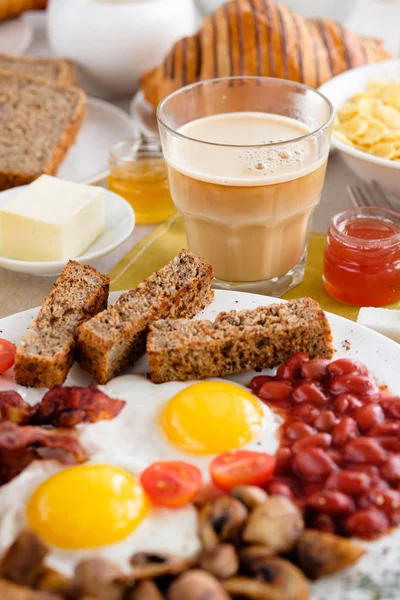 Delicioso Desayuno Inglés Saludable — Foto de Stock