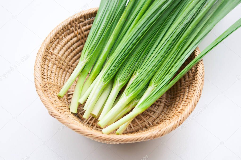 Fresh healthy organic green vegetable garlic chives, 