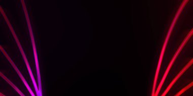 Işık dalgalarının neon renkli soyut tasarımı. Dijital arka plan ve neon ışığı parlama efekti. Parlak ışınlar duvar kağıdı.