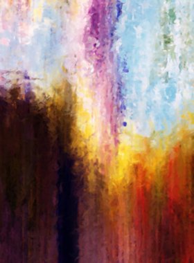 Modern sanat. Renkli çağdaş sanat eserleri. Renkli boya darbeleri. Soyut arkaplanda fırça darbeleri. Fırça boyası. Eşsiz duvar sanatı.