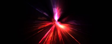 Fütürist mercek patlaması. Parlayan parçacıkları ve çizgileri olan ışık patlaması yıldızı. Güzel soyut ışın arkaplanı.