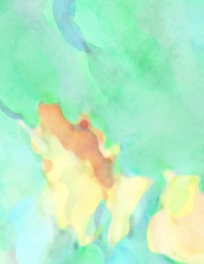 2D çizim. Sanatsal arkaplan resmi. Tablo üzerinde soyut resim. Çağdaş sanat. El yapımı resim. Renkli doku. Modern sanat eserleri. Yüzeyde suluboya fırça darbeleriyle boyama.