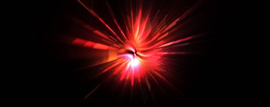 Fütürist mercek patlaması. Parlayan parçacıkları ve çizgileri olan ışık patlaması yıldızı. Güzel soyut ışın arkaplanı.