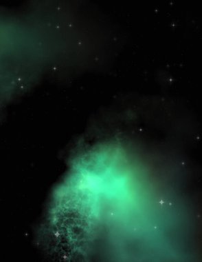 Galaksi uzayındaki yıldız alanı renkli nebula ile. Uzayın derinliklerinin bilim kurgu geçmişi. Ruhsal duvar kağıdı.