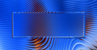 Soyut çerçeveli arkaplan. Renkli, canlı, dalgalı bir duvar kağıdı. Merkezi çerçeveli yaratıcı grafik 2d çizim. Dinamik şekilli modaya uygun sıvı örtüsü.