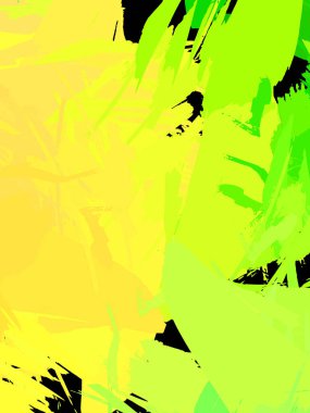 Duvar sanatı Eşsiz ve yaratıcı illüstrasyon. Fırça darbesi ile boyanmış. Renkli fırça darbelerinin soyut arkaplanı. Fırçalanmış canlı duvar kâğıdı. Boyalı sanatsal yaratım.