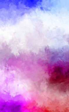 Renkli fırça darbelerinin 2D çizimi. Dekoratif desenli resim. canlı boya desenli arkaplan.