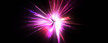 Fütürist mercek patlaması. Parlayan parçacıkları ve çizgileri olan ışık patlaması yıldızı. Güzel soyut ışın arkaplanı.