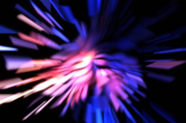 Işık parçacık izleri. Parlayan parçacıkları ve çizgileri olan ışık patlaması yıldızı. Güzel hareketli soyut ışın arkaplanı.