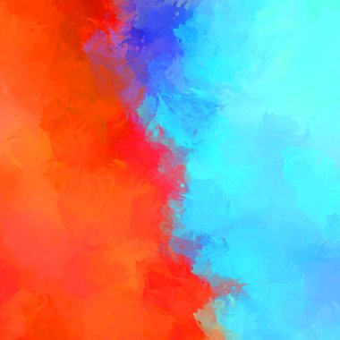 Canlı fırça darbeleriyle boyanmış. Renkli desenli resim. Fırçalanmış duvar kağıdını boya.