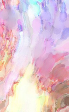 Çağdaş sanat. El yapımı resim. Modern sanat eserleri. Yüzeyde suluboya fırça darbeleriyle resim yapmak. 2D çizim. Sanatsal arkaplan resmi. Tablo üzerinde soyut resim. Renkli doku.