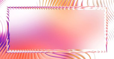 Soyut çerçeveli arkaplan. Renkli, canlı, dalgalı bir duvar kağıdı. Merkezi çerçeveli yaratıcı grafik 2d çizim. Dinamik şekilli modaya uygun sıvı örtüsü.