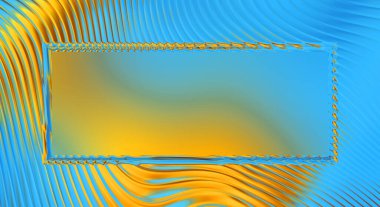 Soyut çerçeveli arkaplan. Renkli, canlı, dalgalı bir duvar kağıdı. Merkezi çerçeveli yaratıcı grafik 2d çizim. Dinamik şekilli modaya uygun sıvı örtüsü.