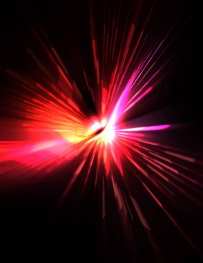 Fütürist mercek patlaması. Parlayan parçacıkları ve çizgileri olan ışık patlaması yıldızı. Güzel soyut ışın arkaplanı.