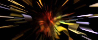 Işık parçacık izleri. Parlayan parçacıkları ve çizgileri olan ışık patlaması yıldızı. Güzel hareketli soyut ışın arkaplanı.