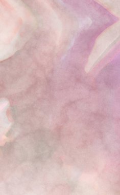 Pastel renklerde suluboya resim. Poster, duvar sanatı, afiş, kart, kitap kapağı ya da ambalaj için rahatlatıcı kompozisyonun yumuşak renkli çizimi. Modern fırça darbeleri resim.